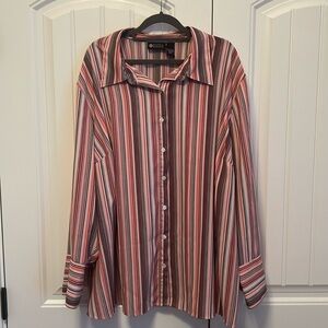 Maggie Barnes Stripped Button up Women’s Blouse Top Shirt Size 3X